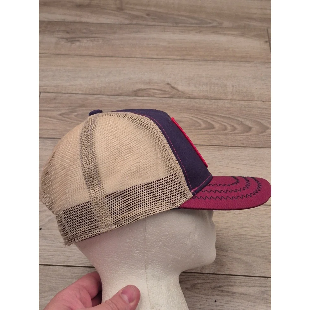 Goorin Bros The Farm Rooster Trucker‎ Hat Navy Burgundy Patch Snapback Cap